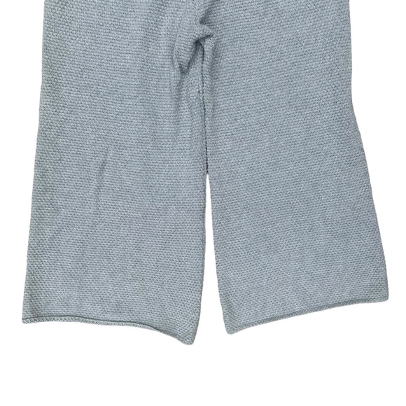 Free People Beach Dark Gray Knit High Rise Cropped Wide Leg Pants Size Large - Picture 6 of 6
